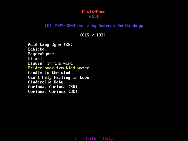 Musik - Menü Screenshot
